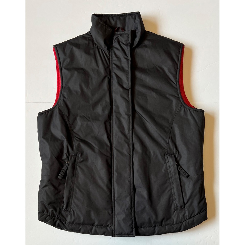 LIZ CLAIBORNE - Women's Black & Red Lined Insulated Vest - Size Small